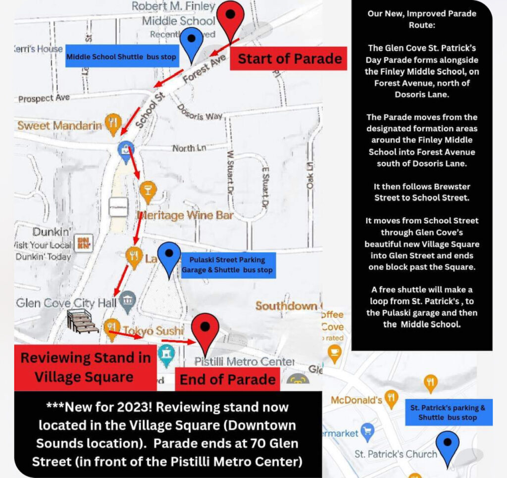 Parade Route and Directions — The Glen Cove St. Patrick's Day Parade